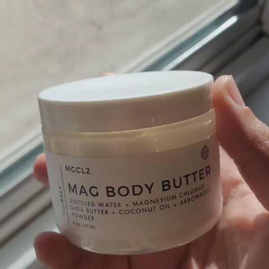 Magnesium Chloride Body Butter video showcasing the consistency and application onto the forearm 