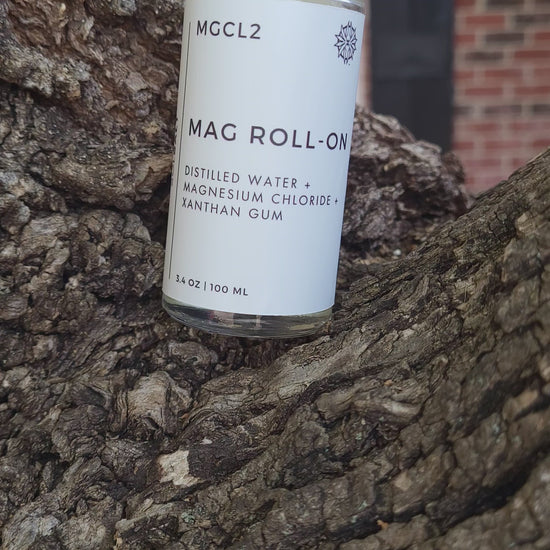 A short clip displaying all three magnesium oil products in the bundle: a magnesium oil roll-on, body butter, and spray